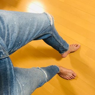 ザラ(ZARA)のZARA リング付きペンキ飛ばしアンクルカットダメージデニム(デニム/ジーンズ)