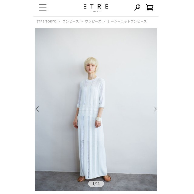 etre tokyo エトレトーキョー レーシーニットワンピ - ロング