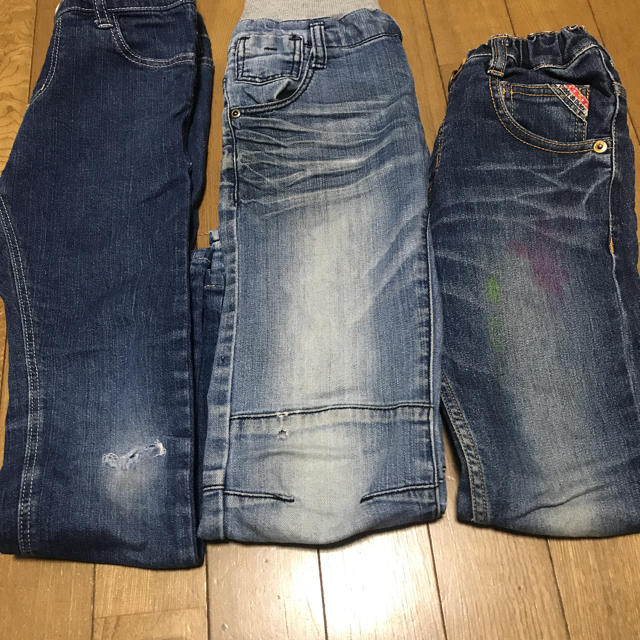 MPS(エムピーエス)の3本まとめ売り デニム ジーンズ キッズ 120〜130 キッズ/ベビー/マタニティのキッズ服男の子用(90cm~)(パンツ/スパッツ)の商品写真