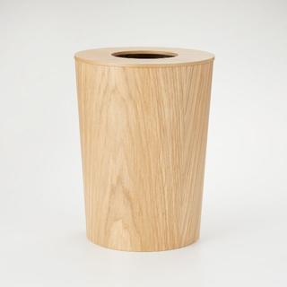 ムジルシリョウヒン(MUJI (無印良品))の木製ごみ箱・袋止めワイヤー付 オーク材 アルミ(ごみ箱)