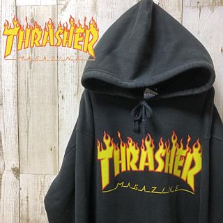 スラッシャー(THRASHER)の【激レア】THRASHER スラッシャー  フレイムロゴ　スウェット　パーカー(パーカー)