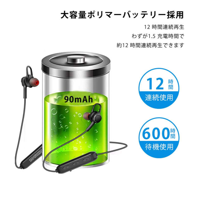 Bluetooth イヤホン 高音質 スマホ/家電/カメラのオーディオ機器(ヘッドフォン/イヤフォン)の商品写真