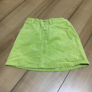 ユニクロ(UNIQLO)の双子コーデ♡コーデュロイ ミニスカート120 黄緑(スカート)
