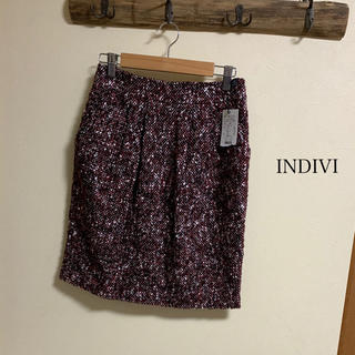 インディヴィ(INDIVI)のNozomi Yoshinaga様専用　新品　INDIVI ツイード スカート(ひざ丈スカート)
