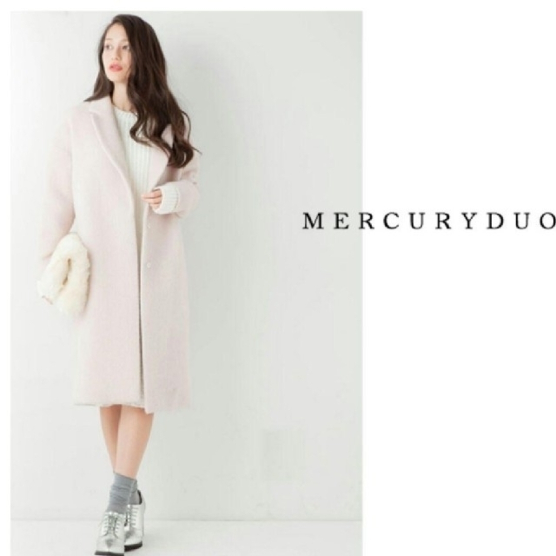 MERCURYDUO(マーキュリーデュオ)の秋冬物✨マーキュリー④ アルパカシャギーコート ベビーピンク✨ レディースのジャケット/アウター(ロングコート)の商品写真