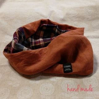 ♡♡ぬー様専用♡♡handmadeスヌード linen×チェックワッシャー(マフラー/ストール)