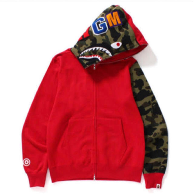 Bape Shark FullZip Camo Sleeve Hoodie