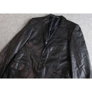 PAUL SMITH レザージャケット 革ジャン テーラードジャケット S 黒