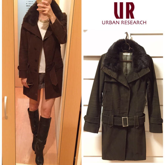 URBAN RESEARCH(アーバンリサーチ)のUR❃ファー付 コート レディースのジャケット/アウター(ロングコート)の商品写真