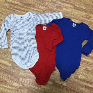 プチバトー(PETIT BATEAU)のプチバトー 長袖ボディ ロンパース(肌着/下着)