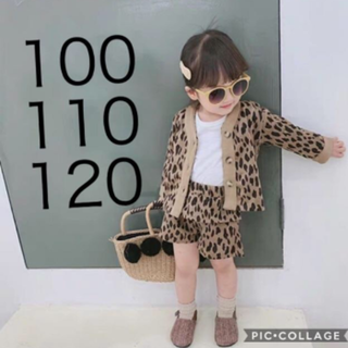 韓国子供服　セットアップ　ヒョウ柄　レオパード  秋冬(ニット)