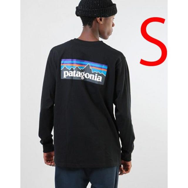 patagonia(パタゴニア)の新品 S パタゴニア ロングスリーブ P6 ロゴ 長袖 Tシャツ黒 ロンT 長T メンズのトップス(Tシャツ/カットソー(七分/長袖))の商品写真