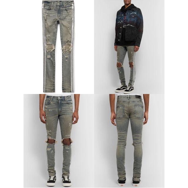 Saint Laurent(サンローラン)のAMIRI 18AW グリッター サイドライン デニム 28 新品 本物 アミリ メンズのパンツ(デニム/ジーンズ)の商品写真