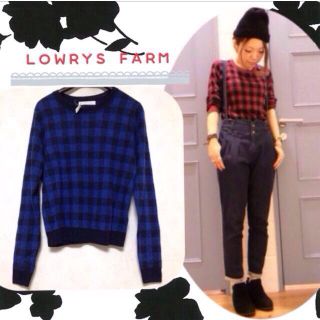 ローリーズファーム(LOWRYS FARM)の新品LOWRYS 秋冬チェックニット(ニット/セーター)