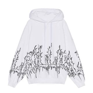 ベルシュカ(Bershka)の【S】ビリーアイリッシュ x ベルシュカ  デスロゴ　スウェットフーディ(パーカー)