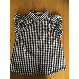 ジーユー(GU)のGU  フリル チェックシャツ 140(Tシャツ/カットソー)