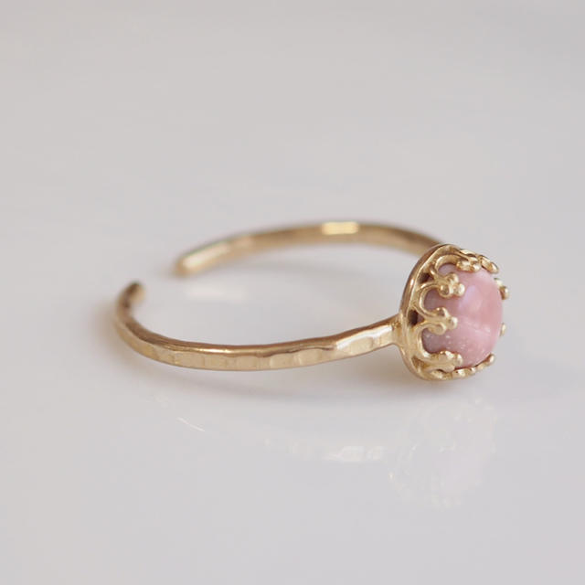 高品質ピンクオパールのベゼルリング　ete agete アダムエロペ　ノジェス レディースのアクセサリー(リング(指輪))の商品写真
