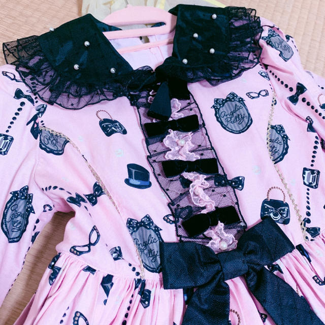 Angelic Pretty(アンジェリックプリティー)のprincess cat ワンピース ピンク レディースのワンピース(ひざ丈ワンピース)の商品写真