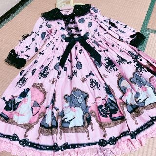 アンジェリックプリティー(Angelic Pretty)のprincess cat ワンピース ピンク(ひざ丈ワンピース)