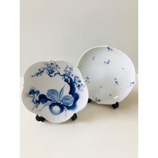 マイセン(MEISSEN)のマイセン　ブルーオーキッド・青い花　　ソーサー2枚  訳あり(食器)