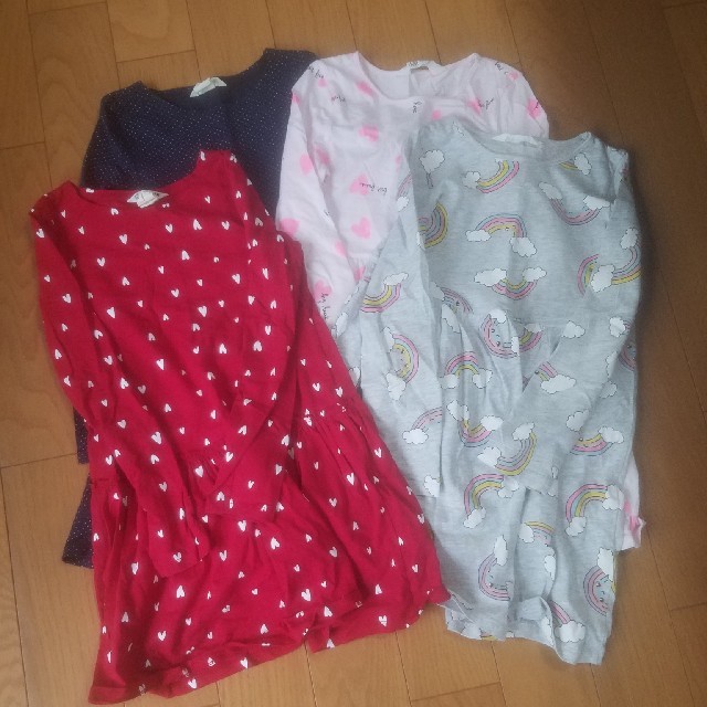 H&M(エイチアンドエム)のH&M　120-130㎝　ワンピ4枚 キッズ/ベビー/マタニティのキッズ服女の子用(90cm~)(ワンピース)の商品写真