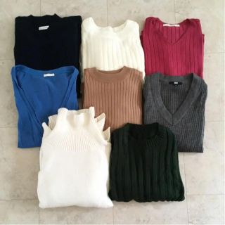 ユニクロ(UNIQLO)のニットトップス8点まとめ売り★セーター/プルオーバー/カーディガン(ニット/セーター)