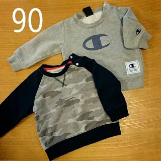 チャンピオン(Champion)のトレーナー 90  2枚セット UNIQLO  Champion バースデイ(Tシャツ/カットソー)