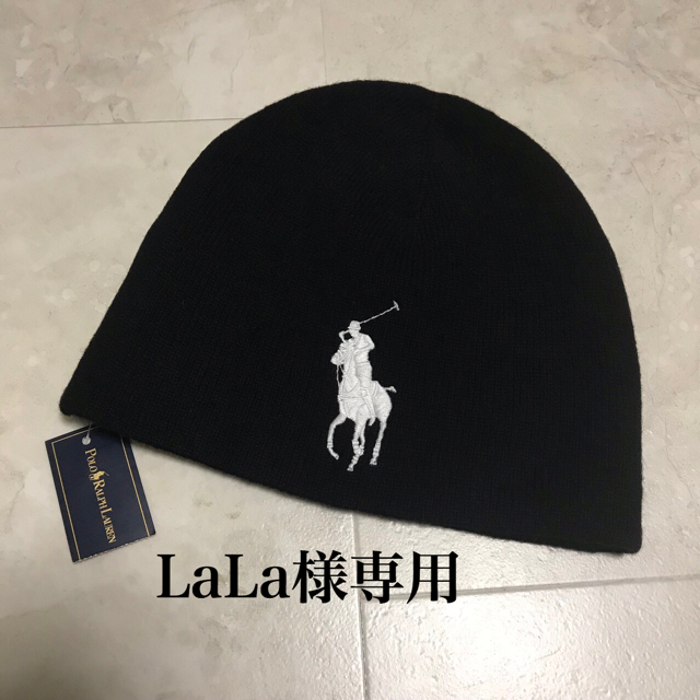 POLO RALPH LAUREN(ポロラルフローレン)のPOLO ラルフローレン ビックポロ 新品 ニット帽子 レディースの帽子(ニット帽/ビーニー)の商品写真