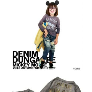 デニムダンガリー(DENIM DUNGAREE)の【美品　150】デニム＆ダンガリー ミッキー コラボ　ロケットT(Tシャツ/カットソー)