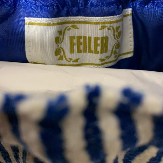 FEILER(フェイラー)のフェイラー　ハイジ　ストライプ　巾着　ブルー レディースのファッション小物(ポーチ)の商品写真