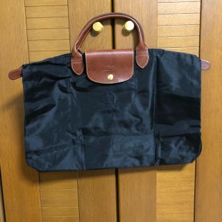 ロンシャン(LONGCHAMP)の美品ロンシャン.プリアージュ人気色ブラック折り畳みトートバッグ(トートバッグ)