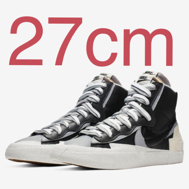 sacai(サカイ)の即日発送 sacai NIKE Blazer Mid 黒 BLACK メンズの靴/シューズ(スニーカー)の商品写真