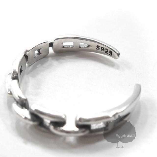 細 六角 チェーン 1連 デザイン リング 指輪 シルバー925 レディースのアクセサリー(リング(指輪))の商品写真