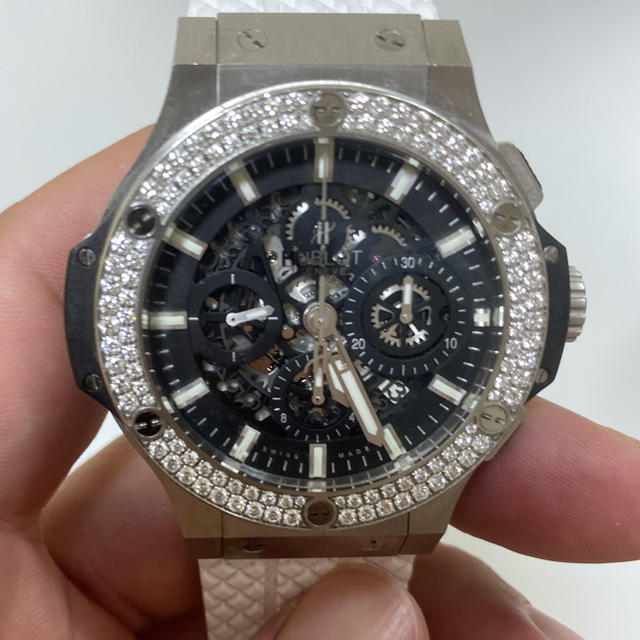 スーパーコピー 時計 壊れるジンクス | HUBLOT - HUBLOTアエロバン純正ダイヤモンドOH済みの通販 by らすかる's shop