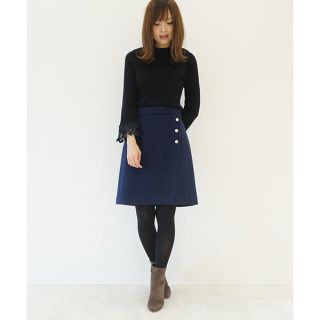 プロポーションボディドレッシング(PROPORTION BODY DRESSING)の【雑誌掲載】プロポーション☆ビジューブークレースカート(ひざ丈スカート)