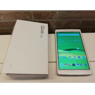 エルジーエレクトロニクス(LG Electronics)の美品　防水・防塵 ８インチタブレット Qua tab PX　ホワイト(タブレット)