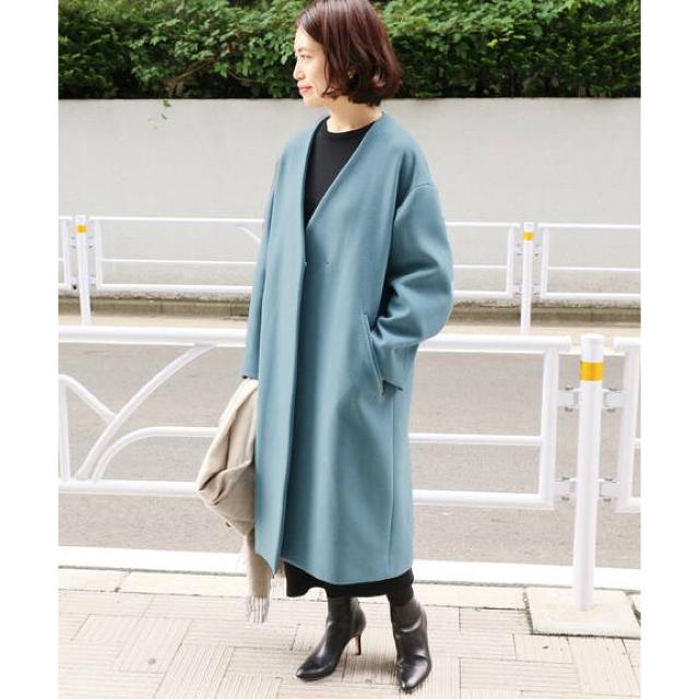美品 IENA MANTECOノーカラーコート 生成-