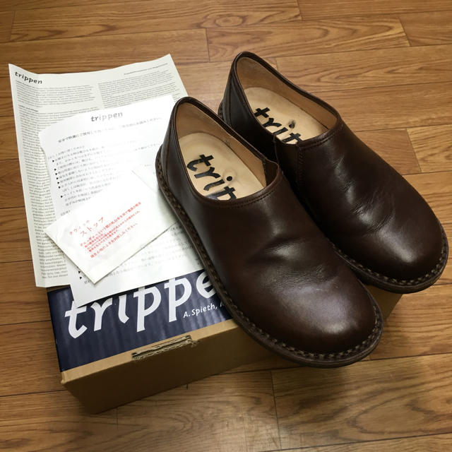 trippen(トリッペン)のTrippen トリッペン yen エン スリッポン 茶 ブラウン 37 レディースの靴/シューズ(ローファー/革靴)の商品写真