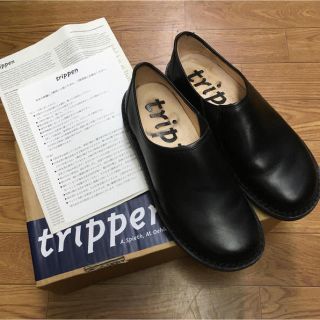 トリッペン(trippen)のTrippen トリッペン yen エン スリッポン ブラック 黒 37(ローファー/革靴)