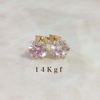 スタージュエリー(STAR JEWELRY)の14Kgf／K14gf 一粒ダイヤCZピアス／一粒ダイヤピアス 5ミリ(ピアス)