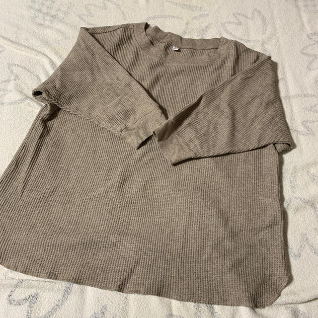 UNIQLO(ユニクロ)のユニクロ ワッフルクルーネックT 七分袖 レディースのトップス(Tシャツ(長袖/七分))の商品写真