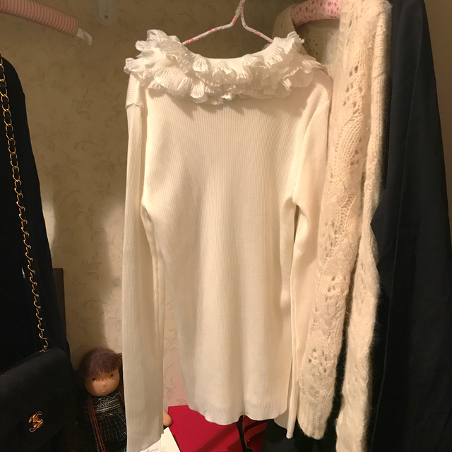 最終価格🧁france vintage rib ribbon knit. レディースのトップス(ニット/セーター)の商品写真