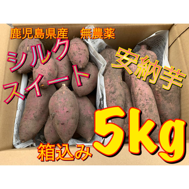 鹿児島県産 無農薬　シルクスイートと安納芋 箱込み5kg 食品/飲料/酒の食品(野菜)の商品写真