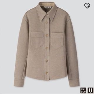 ユニクロ(UNIQLO)のユニクロユー  ジャージーダブルポケットシャツ ベージュ M(その他)