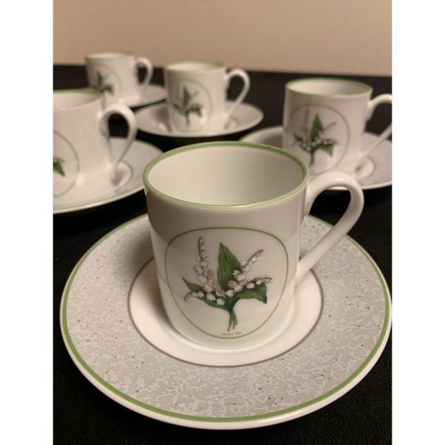 Christian Dior ミリラフォーレ デミタス カップ &ソーサー 5客 - 食器
