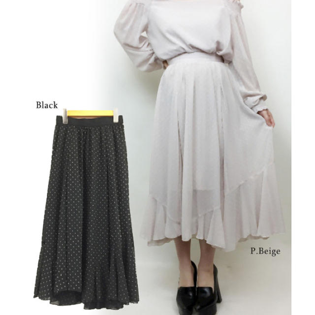 COCO DEAL(ココディール)のココディール・ドットジャガードスカート レディースのスカート(ひざ丈スカート)の商品写真