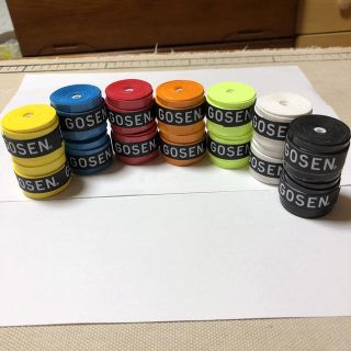 ゴーセン(GOSEN)のGOSENグリップテープ 7色セット×2  ＋黒4個、オレンジ2個   計20個(テニス)