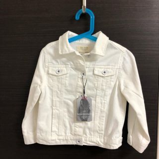 ザラキッズ(ZARA KIDS)の新品 ZARA KIDS 男女兼用 白デニムジャケット Gジャン(ジャケット/上着)