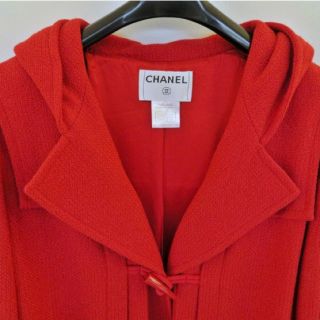 シャネル(CHANEL)のシャネル  ダッフル  コート 赤  50サイズ  06  ウール CHANEL(ダッフルコート)