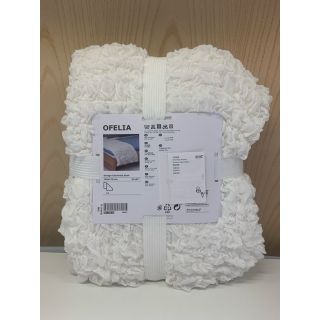 イケア(IKEA)のOFELIA オフェーリア 毛布, ホワイト(シーツ/カバー)